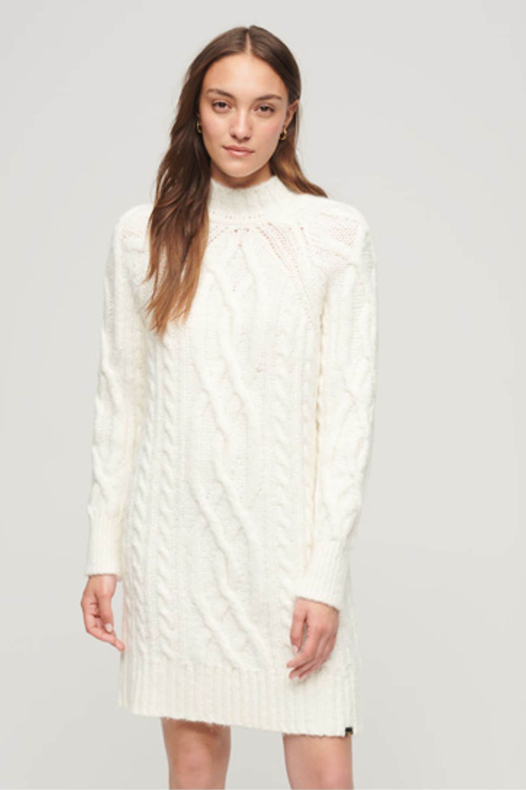 White cable knit sweater dress cheap