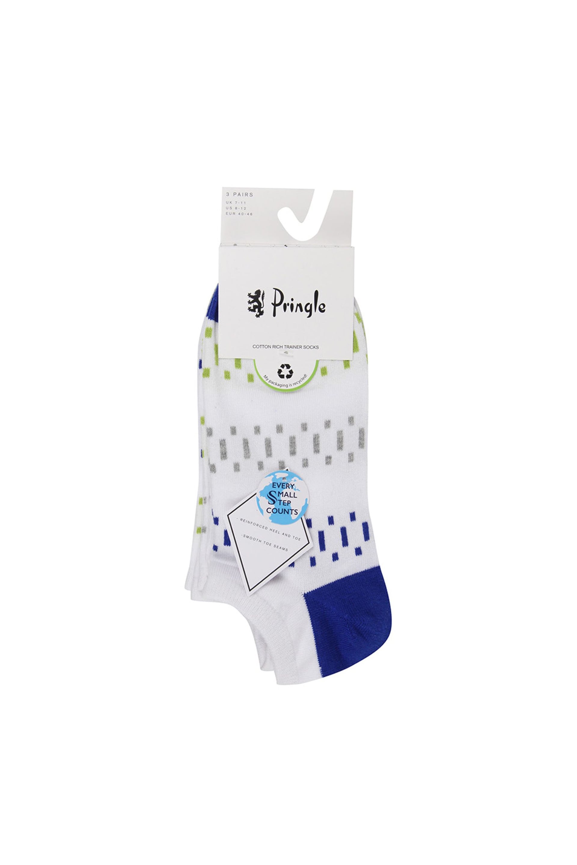 Pringle White Fashion Pop Colour Trainer Socks 3PK - Image 2 of 4