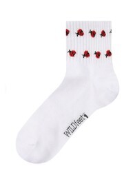Wild Feet White Sporty Ankle Socks with Summer Bugs - Image 5 of 6