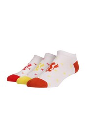 Pringle White Pop Colour Low Cut Trainer Socks - Image 2 of 4
