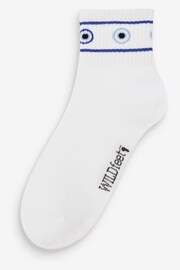 Wild Feet White Pastel Stripe Sporty Ankle Socks 3 PK - Image 2 of 4