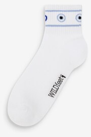 Wild Feet White Pastel Stripe Sporty Ankle Socks 3 PK - Image 4 of 4