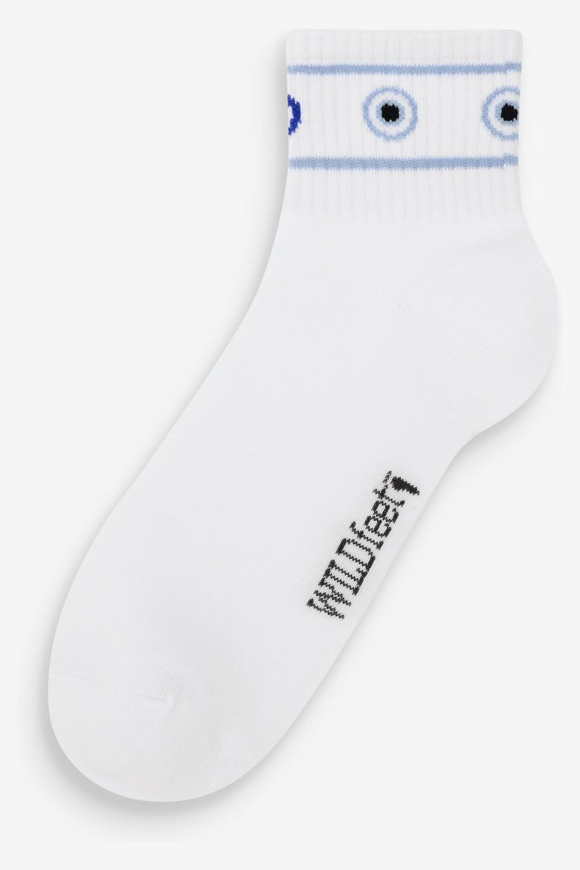 Wild Feet White Pastel Stripe Sporty Ankle Socks 3 PK - Image 4 of 4