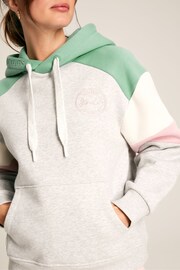 Joules Milbourne Grey, Pink & White Embroidered Hoodie - Image 6 of 8