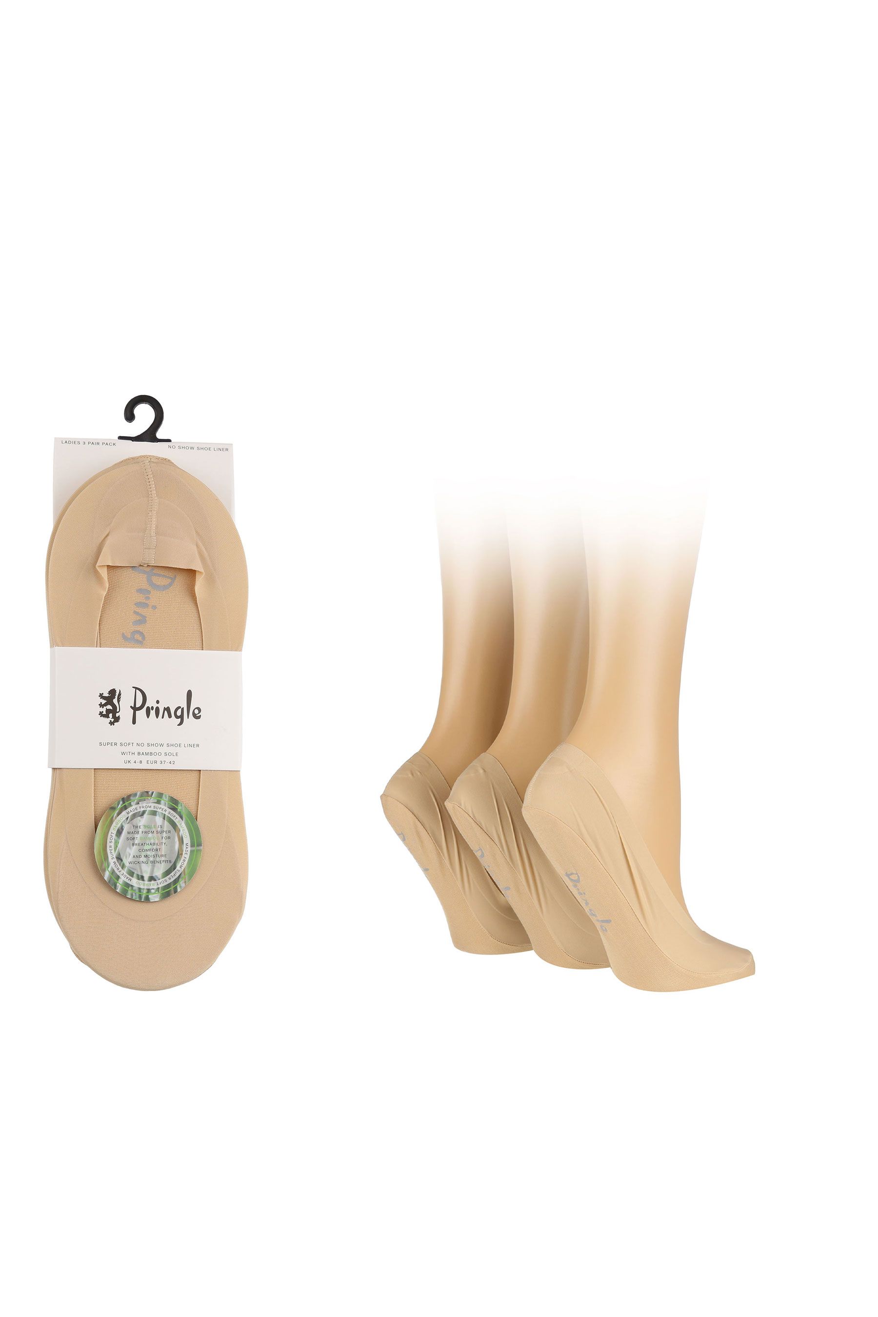 Pringle Nude Bamboo Super Low Cut No Show Socks
