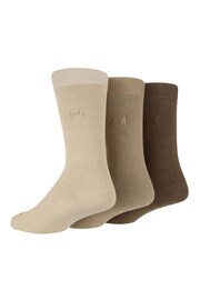 Pringle Brown Classic Plain Crew Socks 3 PK - Image 2 of 5