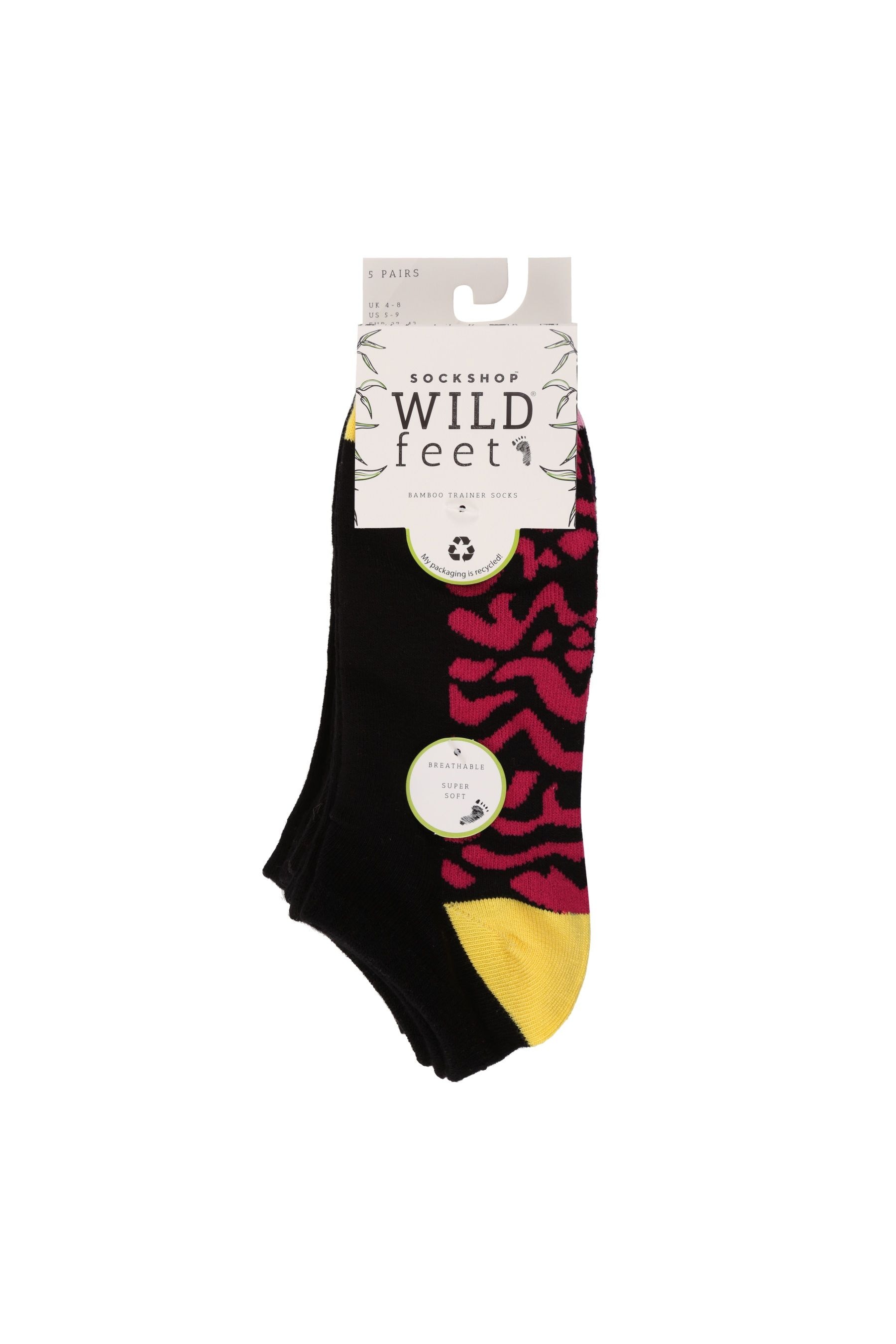 Buy Wild Feet Black Fashion Sole No Show Trainer Socks 6 Pack from Next Luxembourg