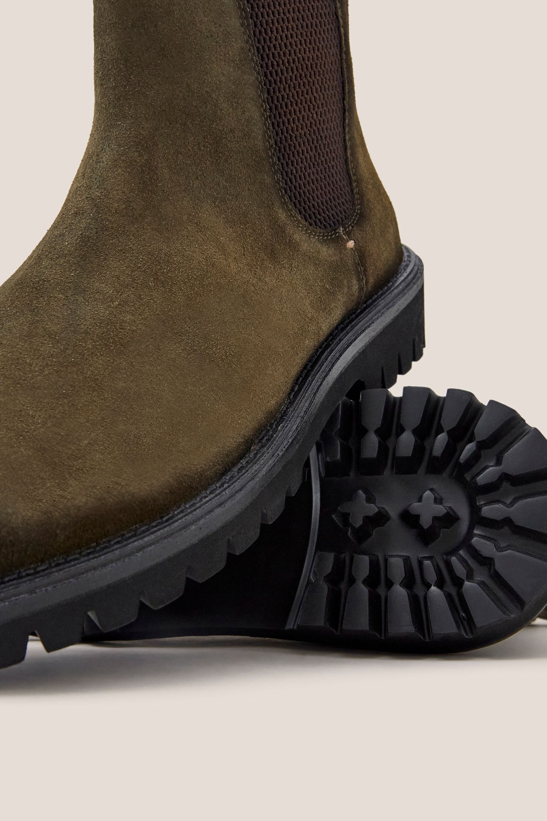 Buy White Stuff Green Chunky Suede Chelsea Boots from Next Luxembourg