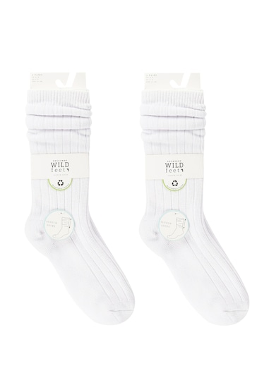 Wild Feet White Super Soft Leisure Slouch Socks 4 PK