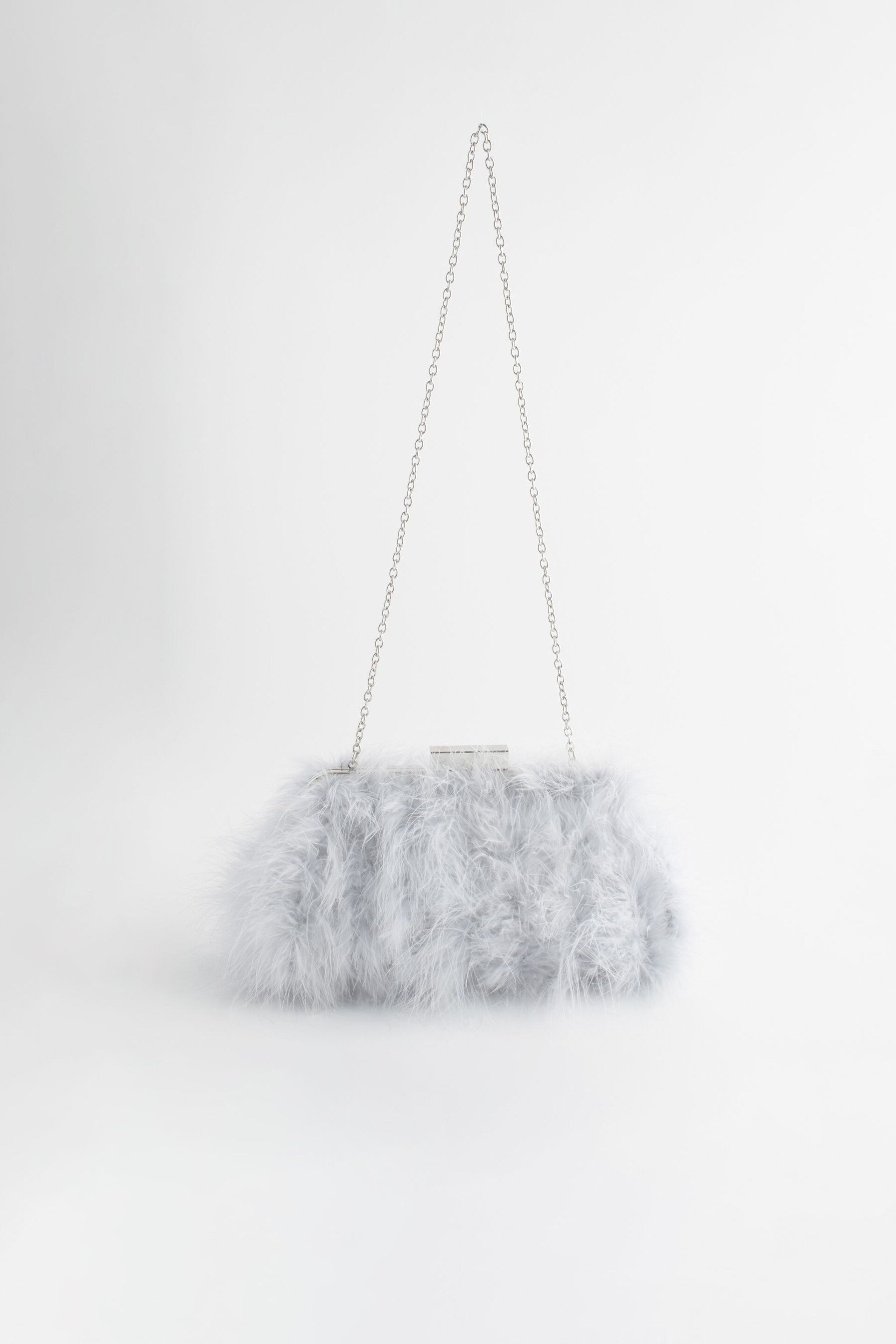 Grey Feather Clutch Bag - Image 6 of 9