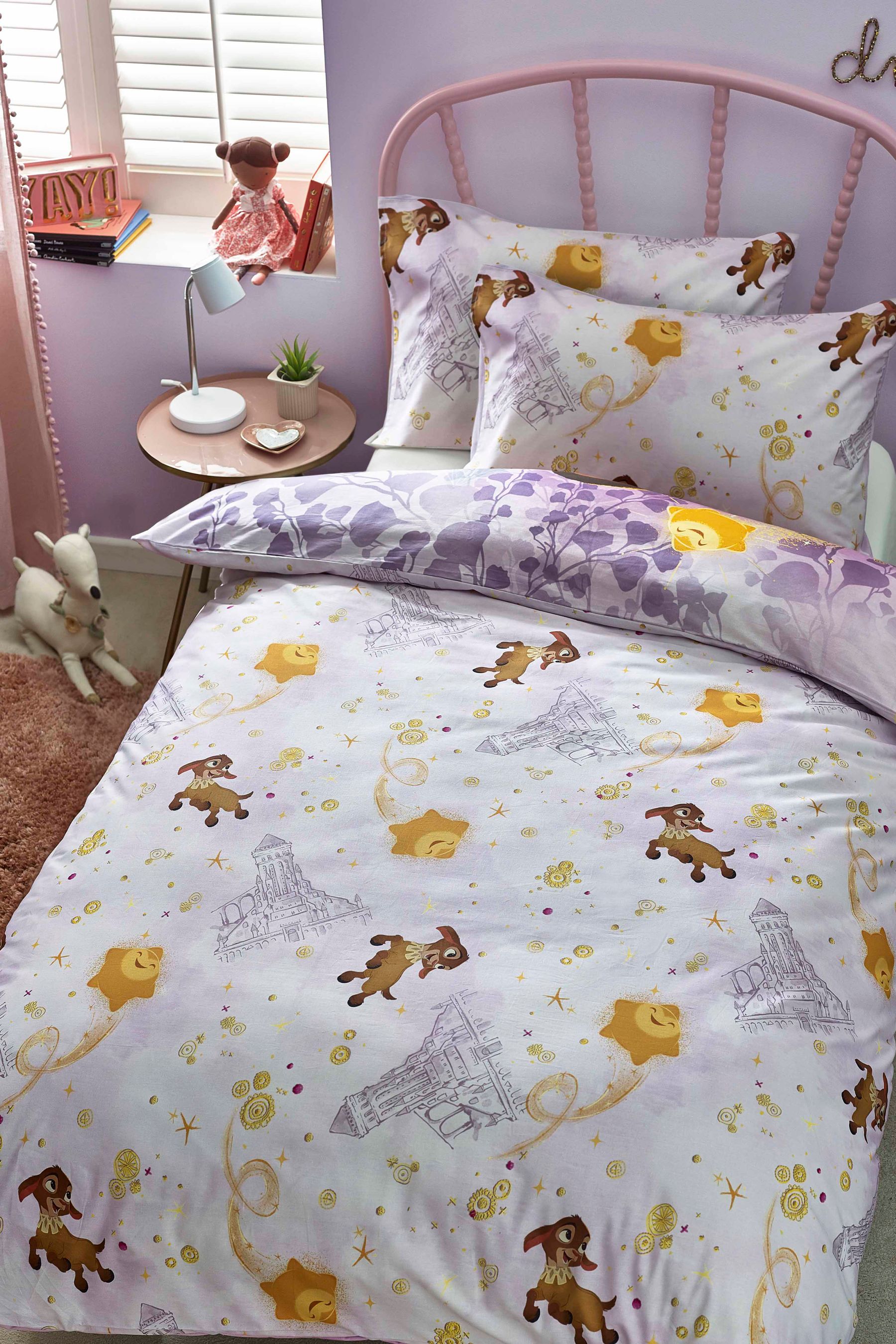 Buy Disney Wish Purple Reversible 100 Cotton Duvet Cover and