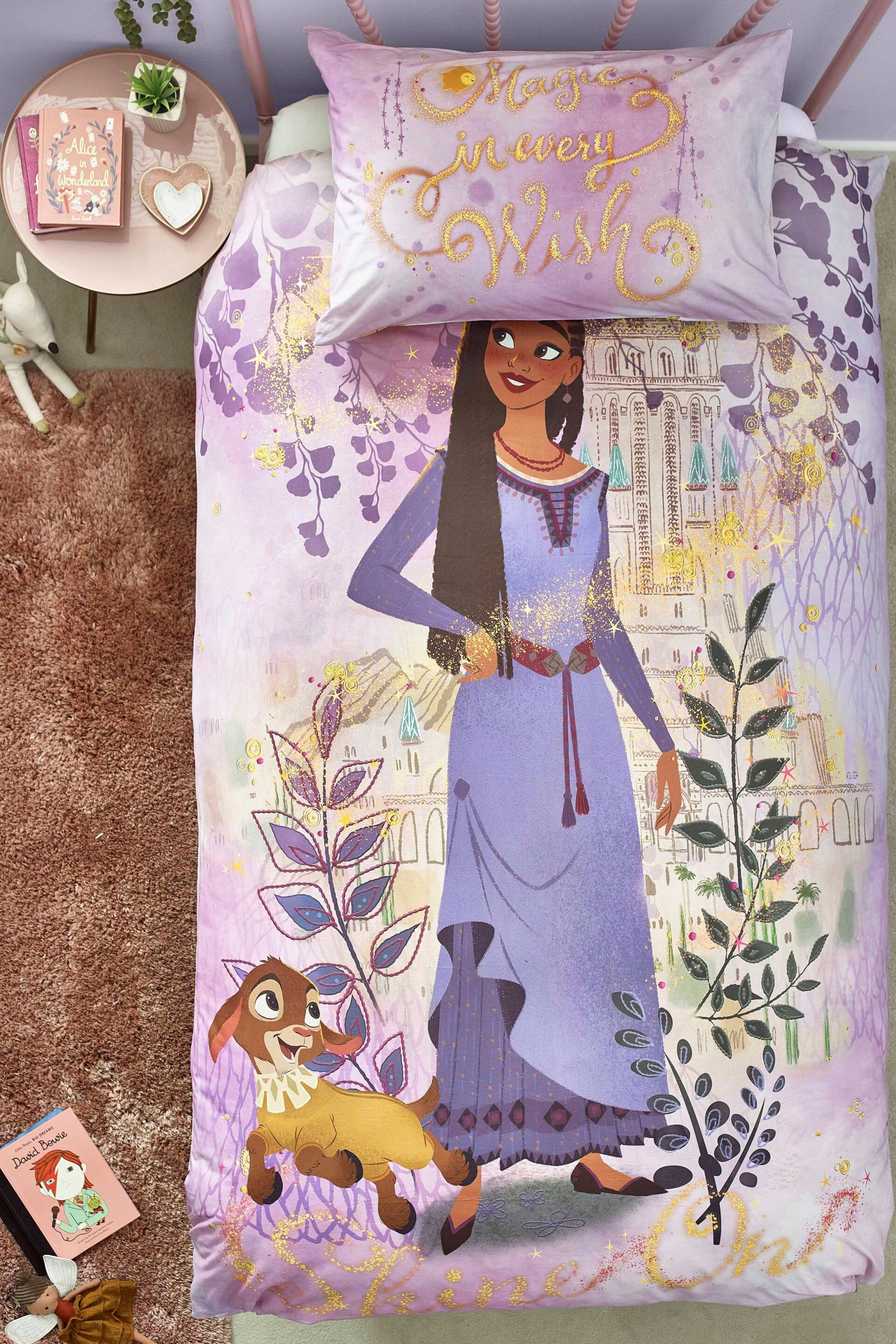 Disney Wish Purple Reversible 100% Cotton Duvet Cover and Pillowcase Set - Image 7 of 9