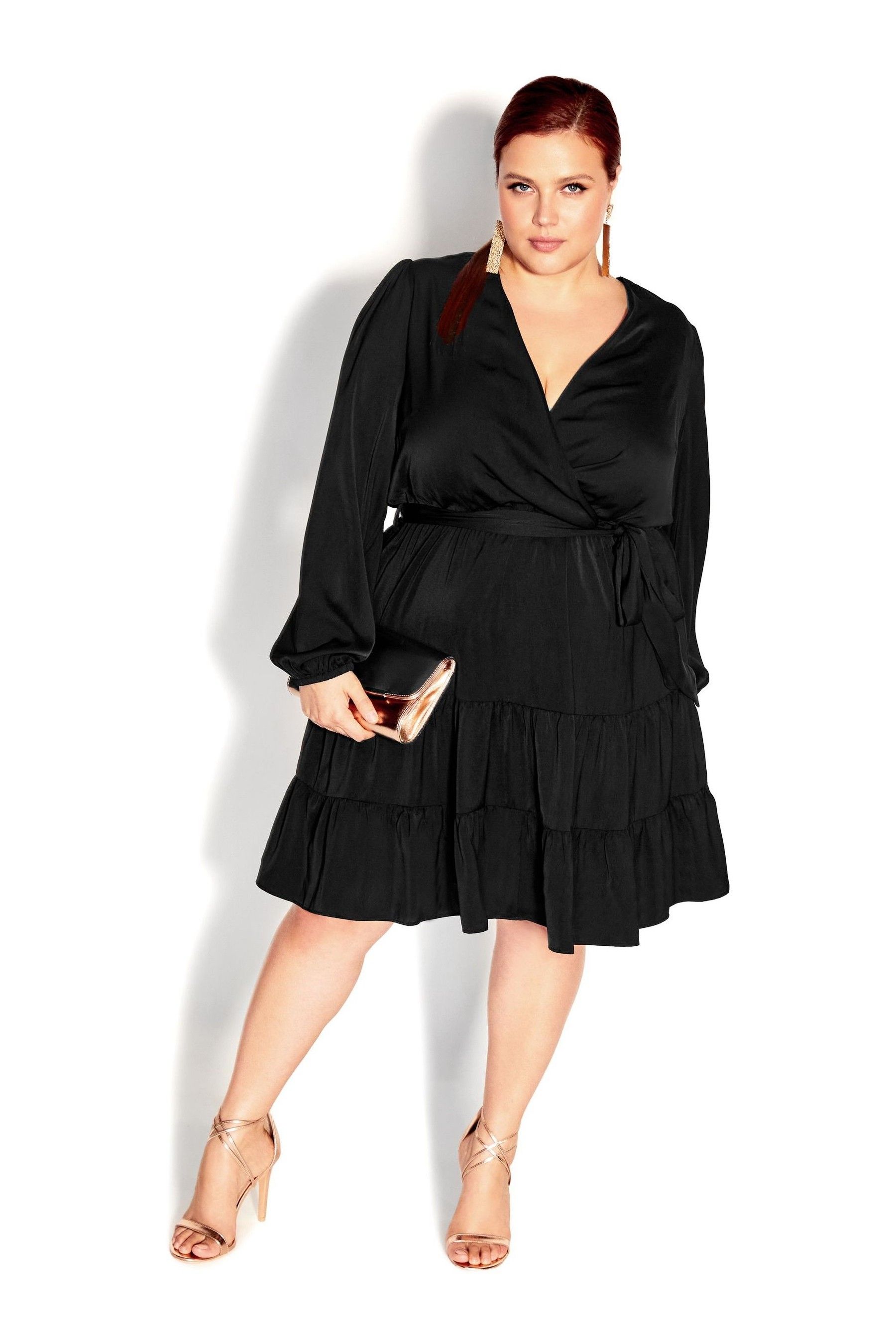 Buy City Chic Pretty Black Tier Dress from Next Luxembourg
