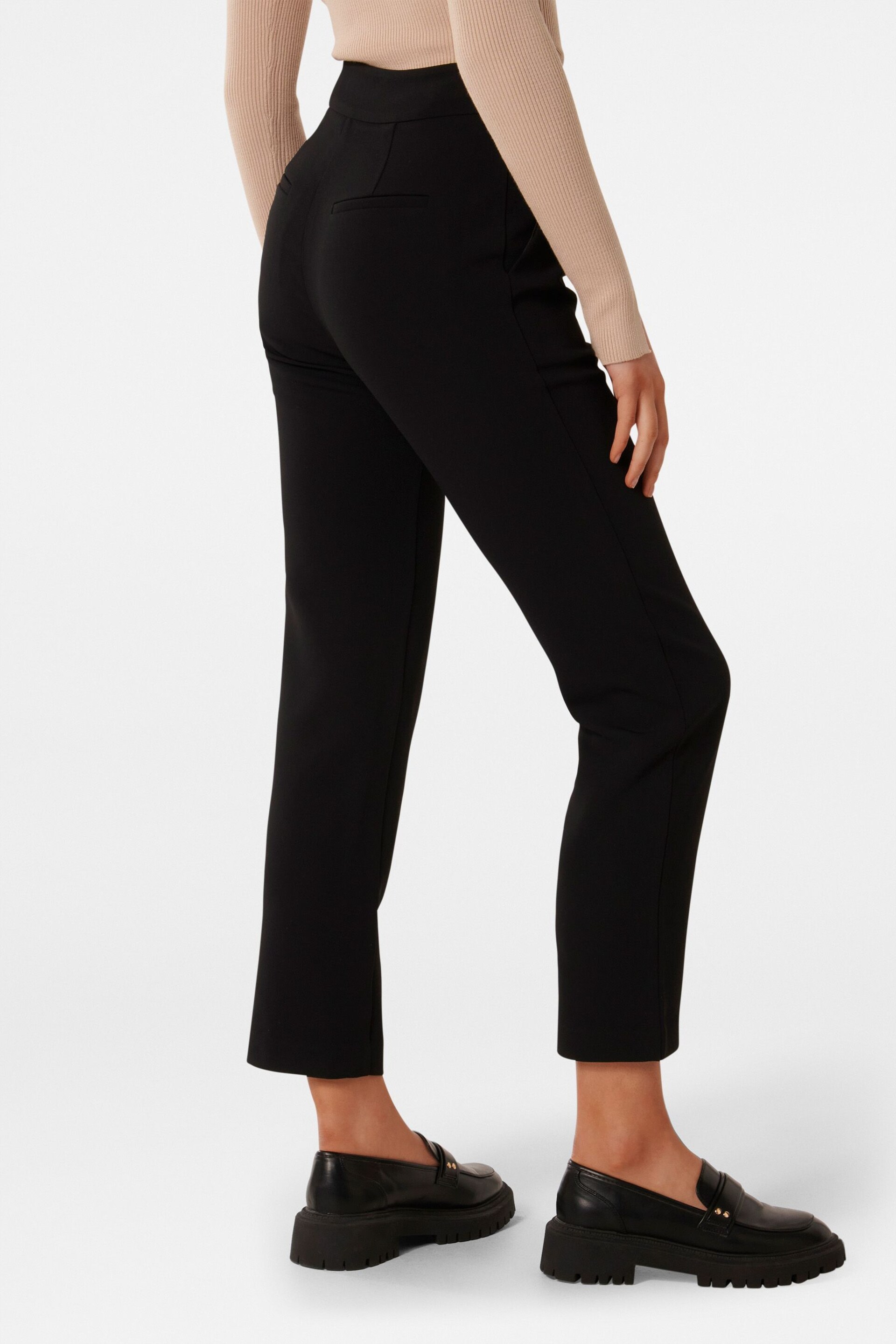 Forever New Black Kylie Button Cigarette Black Trousers - Image 3 of 5