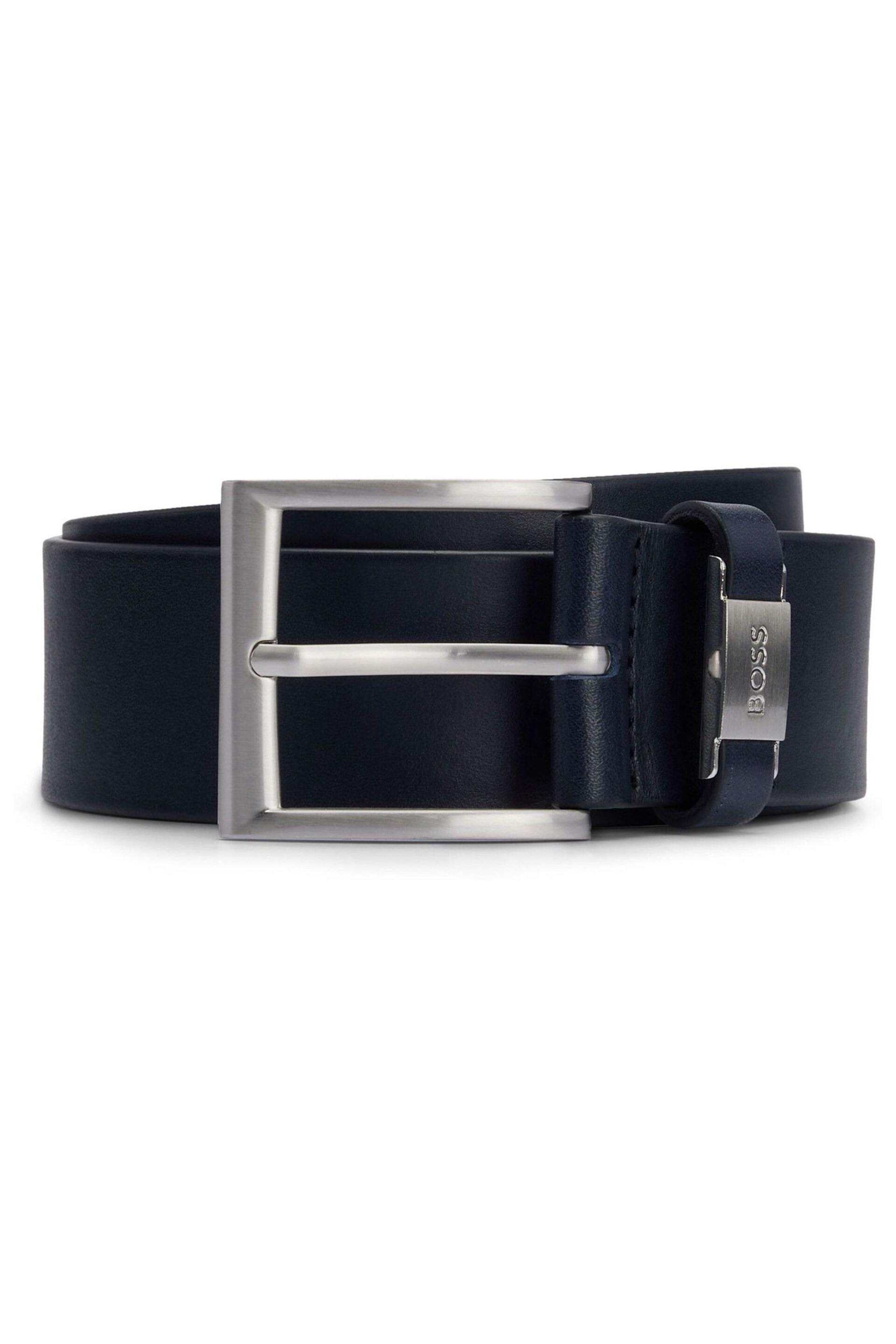 BOSS Navy Connio Smooth Leather Belt - Image 1 of 3