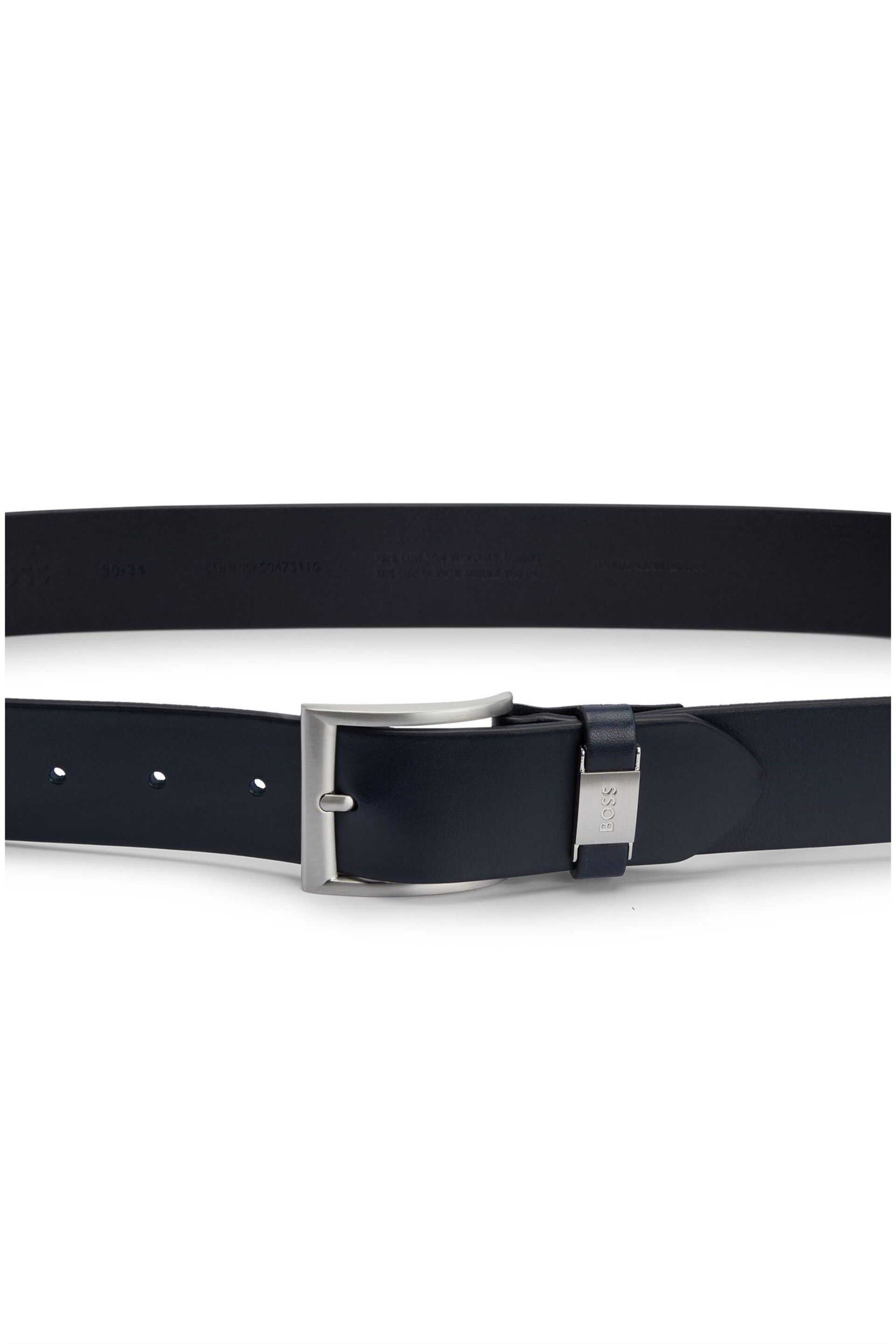 BOSS Navy Connio Smooth Leather Belt - Image 3 of 3