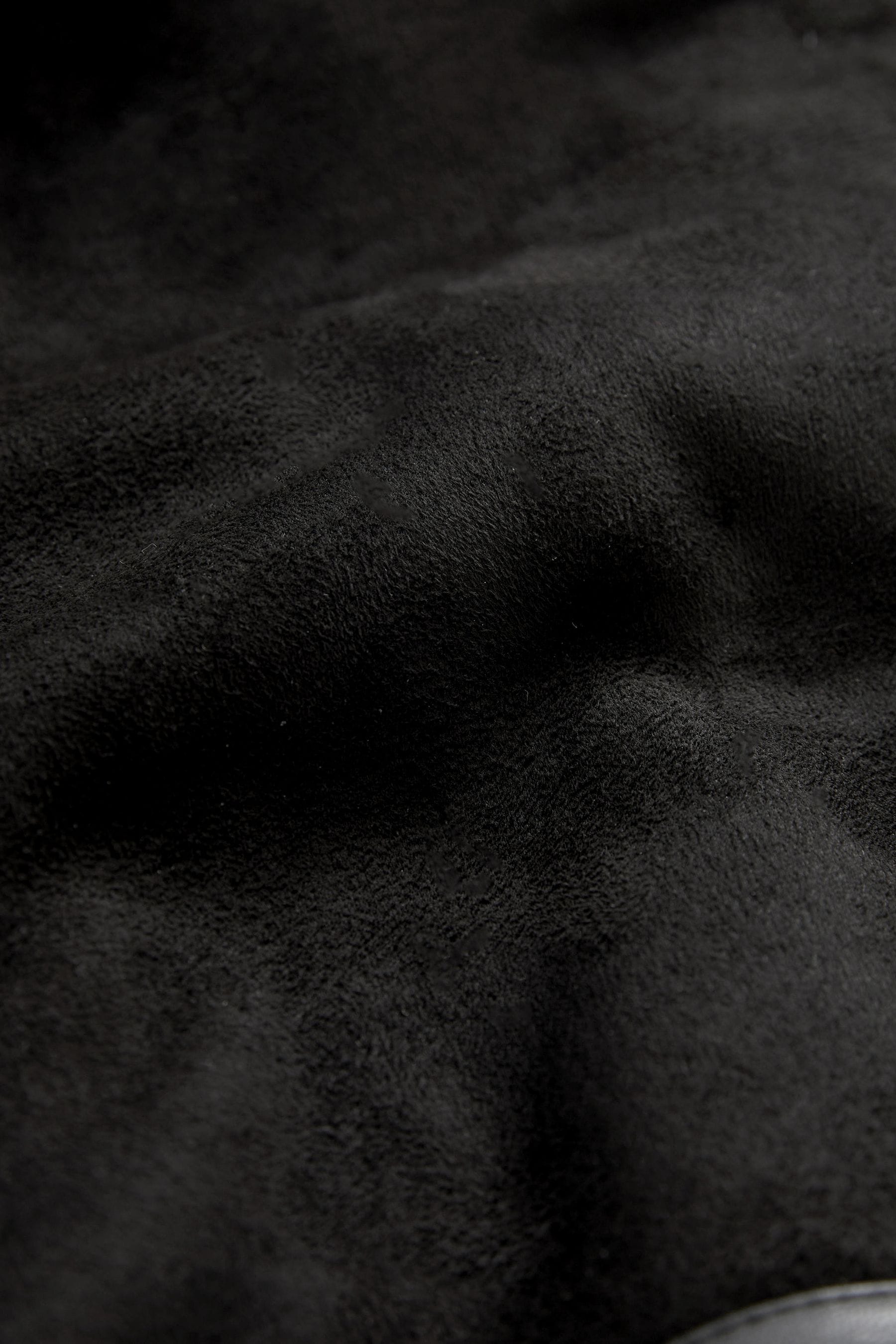 Black Faux Suede Longline Aviator Jacket
