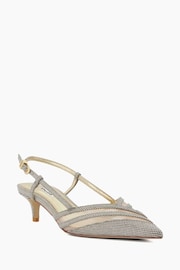 Dune London Natural Carlene Mesh Mix Slingback Courts - Image 3 of 5