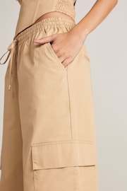 Camel Natural Wide Leg Cargo Trousers - Image 5 of 7