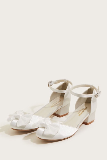 Monsoon White Communion Bow Two Part Heels