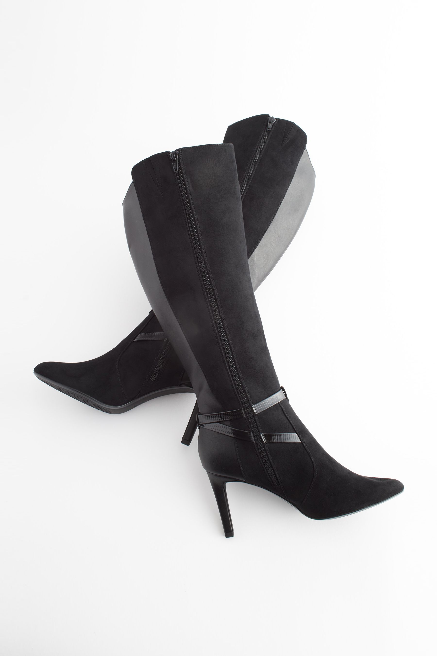 Buy Black Regular Wide Fit Forever Comfort Buckle Detail Heeled