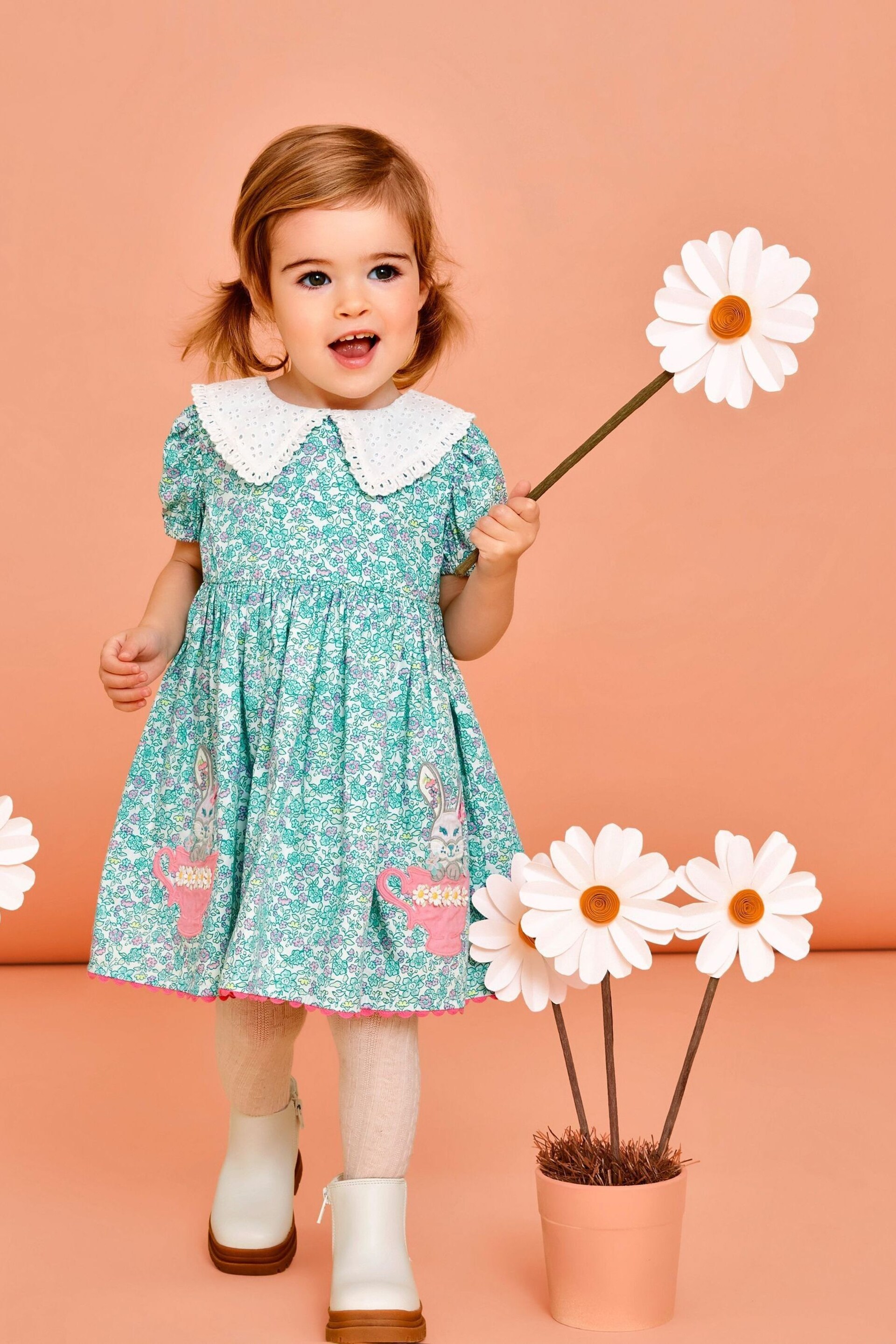 Monsoon Blue Baby Bunny Teacup Dress - Image 1 of 4