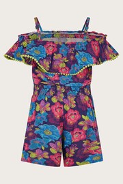 Monsoon Blue Sketchy Floral Playsuit - Image 2 of 3