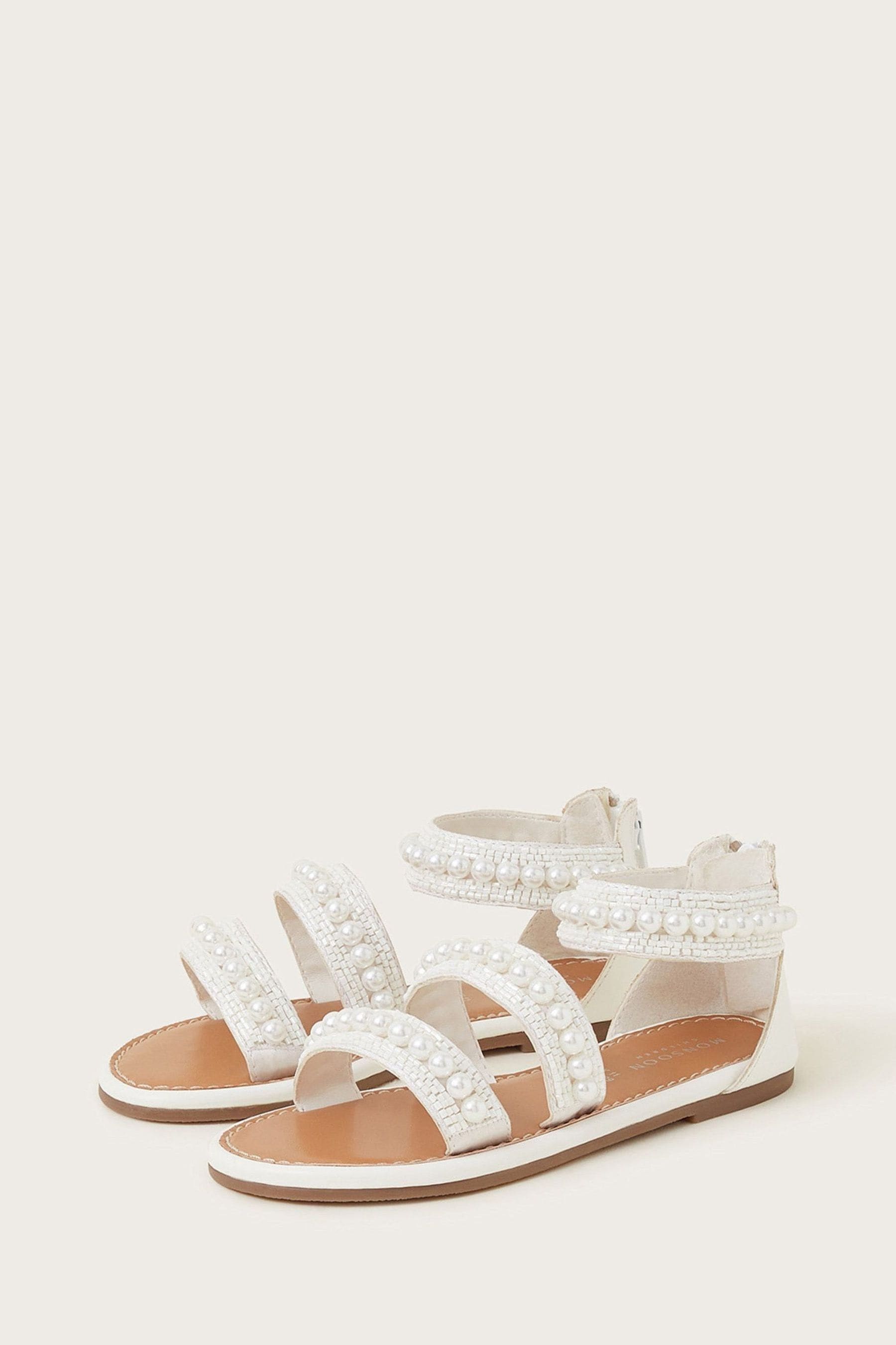 Buy Monsoon White Pearly Strap Sandals from the Next UK online shop