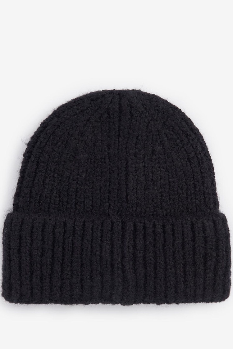 Barbour® International Aria Knited Black Beanie Hat - Image 2 of 3