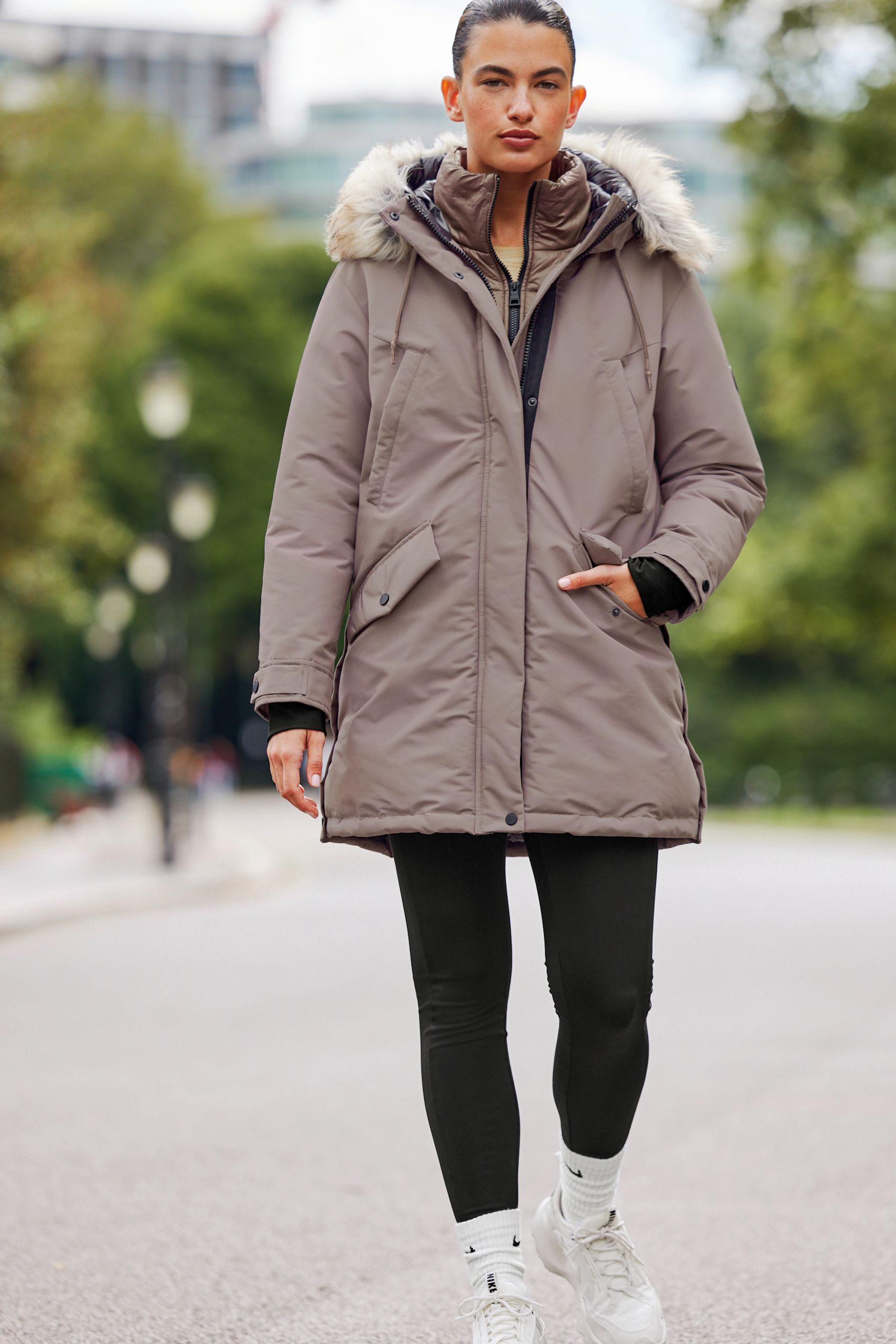 Next grey parka coat best sale