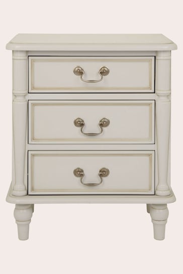 Laura Ashley Dove Grey Clifton 3 Drawer Bedside Table