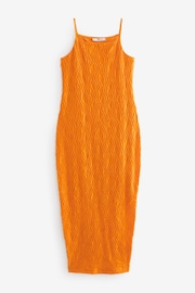 Orange Jersey Textured Cami Summer Midi Dress - Image 5 of 5