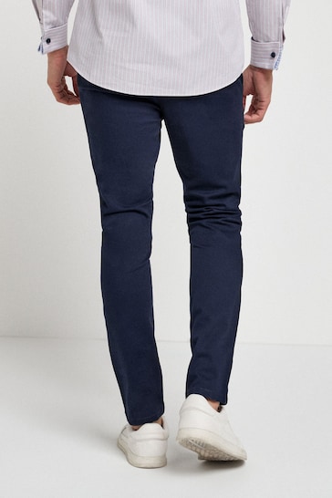 French Navy Stretch Skinny Fit Chino Phillip Trousers