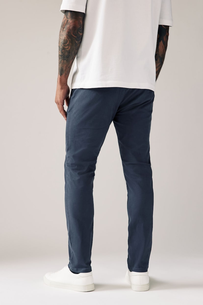 French Navy Skinny Fit Stretch Chino Trousers - Image 4 of 9