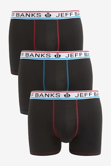 Jeff Banks Black Lightweight Super Smooth Sports Underwear 3 PK