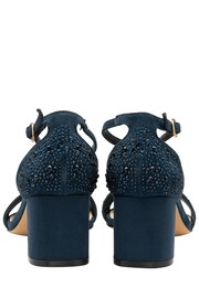 Ravel Blue Ankle Strap Block Heel Diamante Sandals - Image 3 of 4