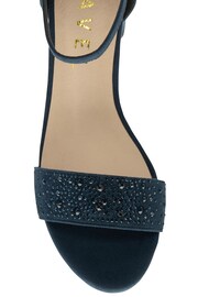 Ravel Blue Ankle Strap Block Heel Diamante Sandals - Image 4 of 4