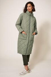 White Stuff Green Lorena Quilted Coat - Image 3 of 6