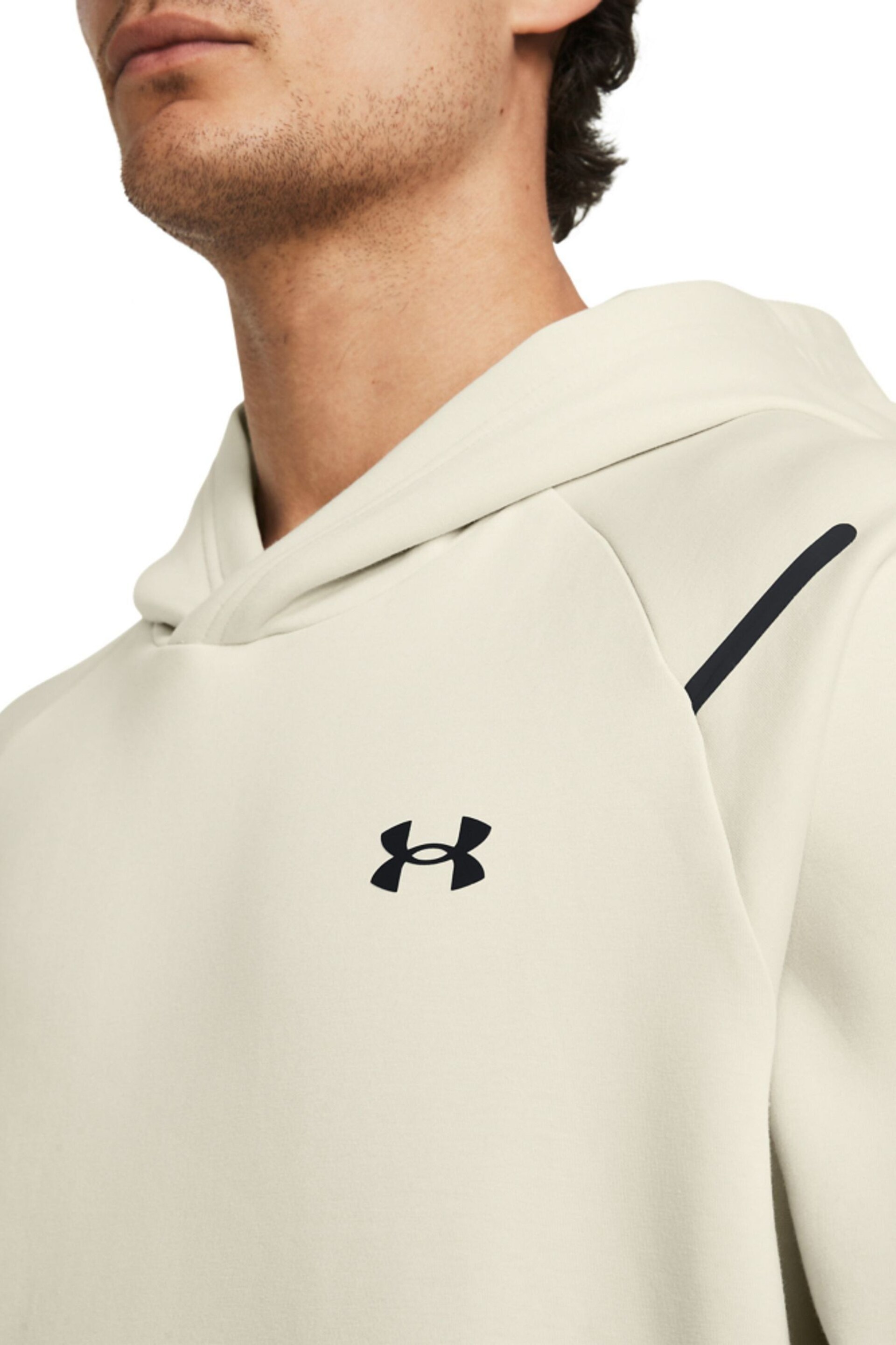 Under Armour Cream Unstoppable Fleece Hoodie - Image 4 of 5