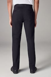 Navy Blue Straight Fit Stretch Chinos Trousers - Image 3 of 7