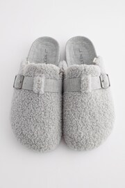 Grey Teddy Borg Buckle Mule Slippers - Image 5 of 7