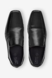 Black Regular Fit Leather Panel Slip-On Shoes - Image 3 of 5