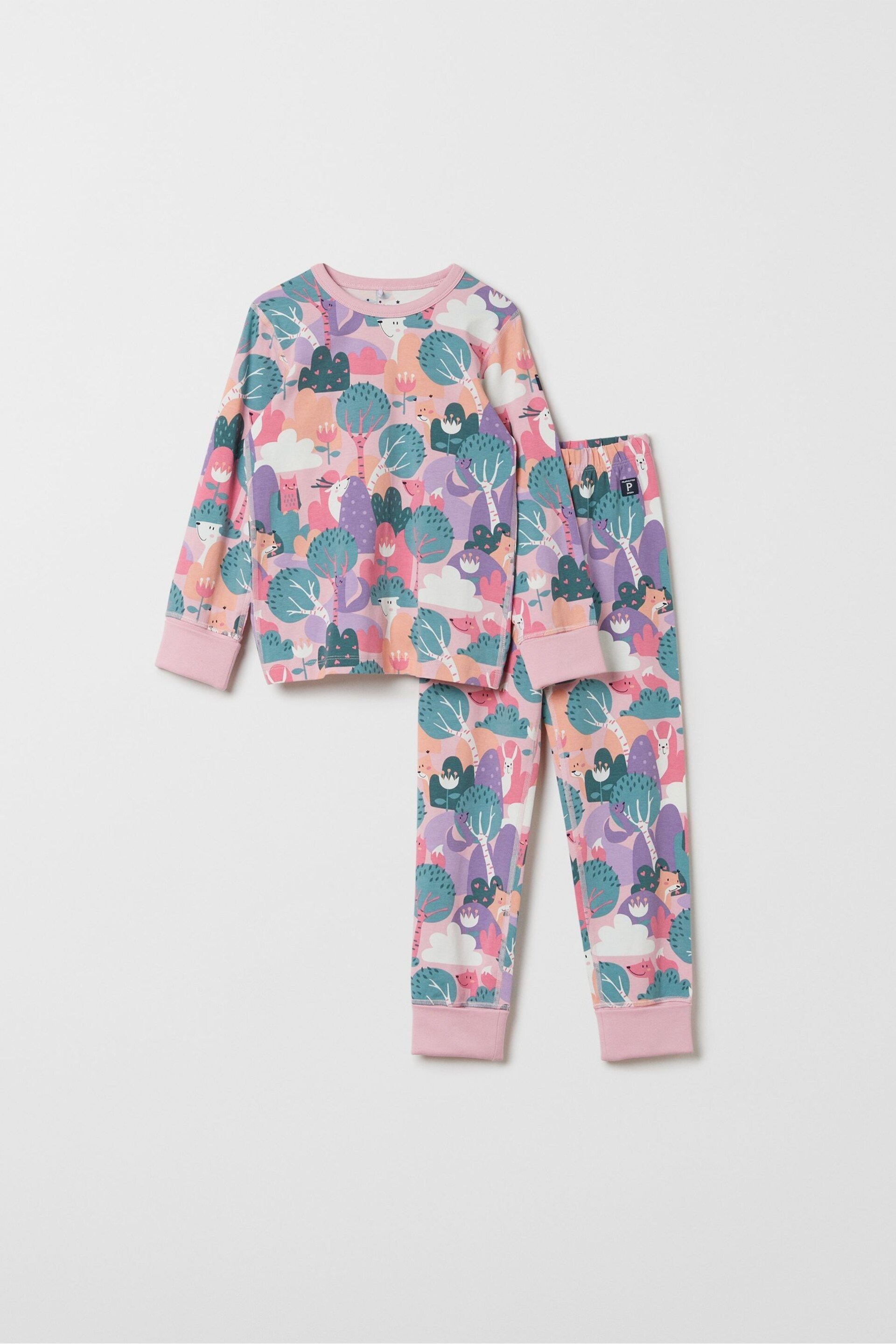 Polarn O. Pyret Organic Cotton Print Pyjamas - Image 1 of 3