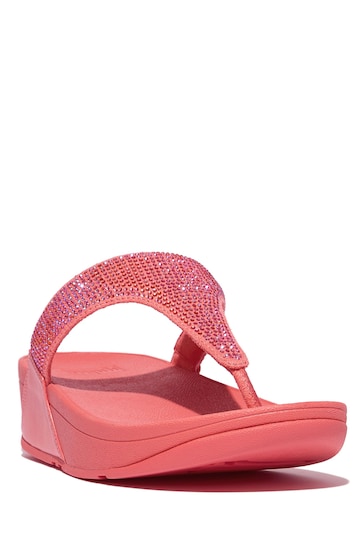 FitFlop Pink Lulu Crystal Embellished Toe Post Sandals