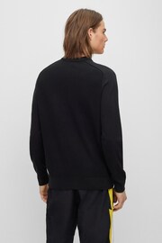 BOSS Black Textured Cotton Knitted Jumper With Cashmere - Image 2 of 5