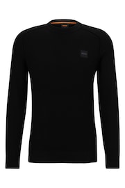 BOSS Black Textured Cotton Knitted Jumper With Cashmere - Image 5 of 5