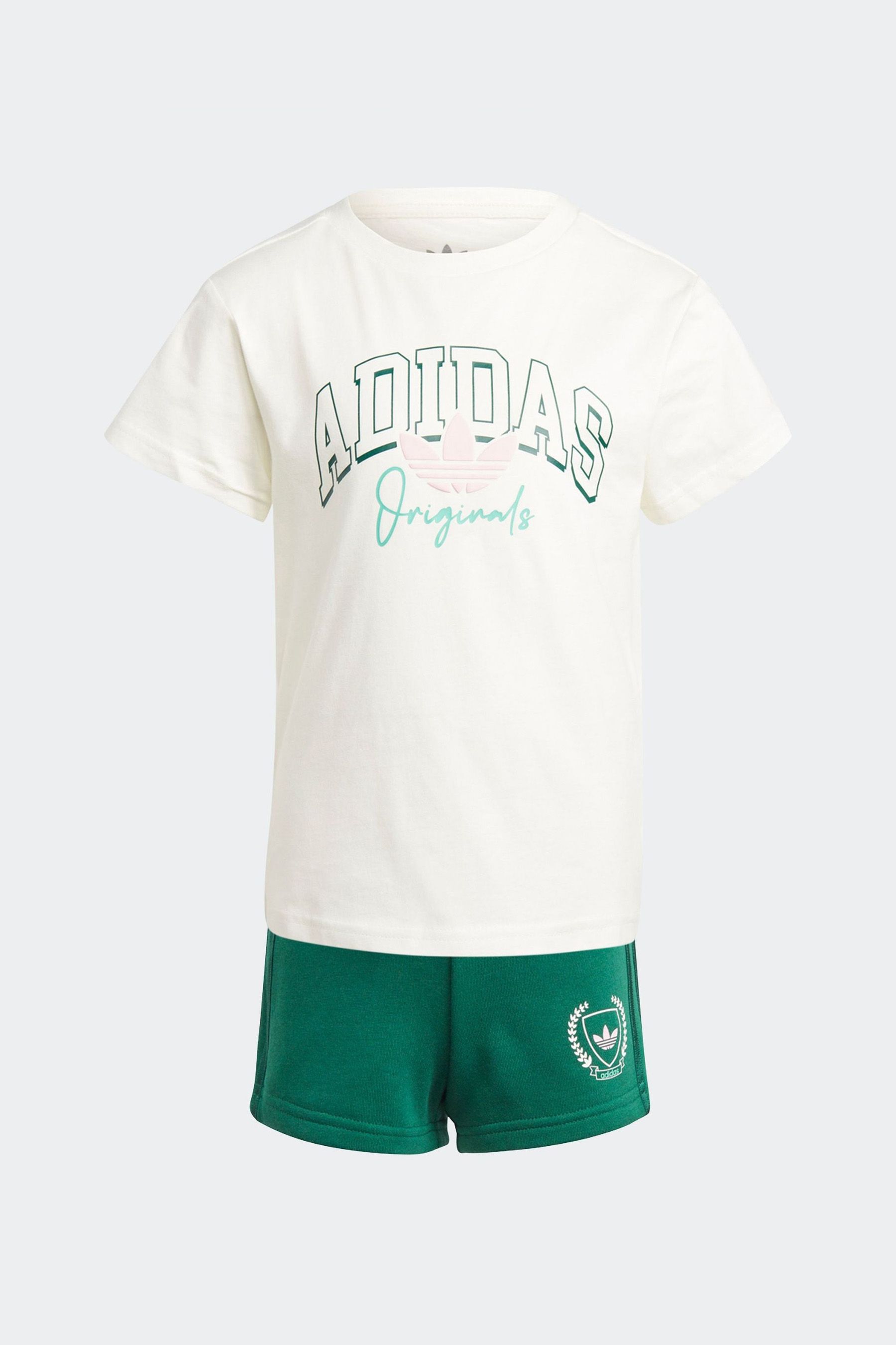 Buy adidas Originals Kids White Green T Shirt and Shorts Set from Next Ireland