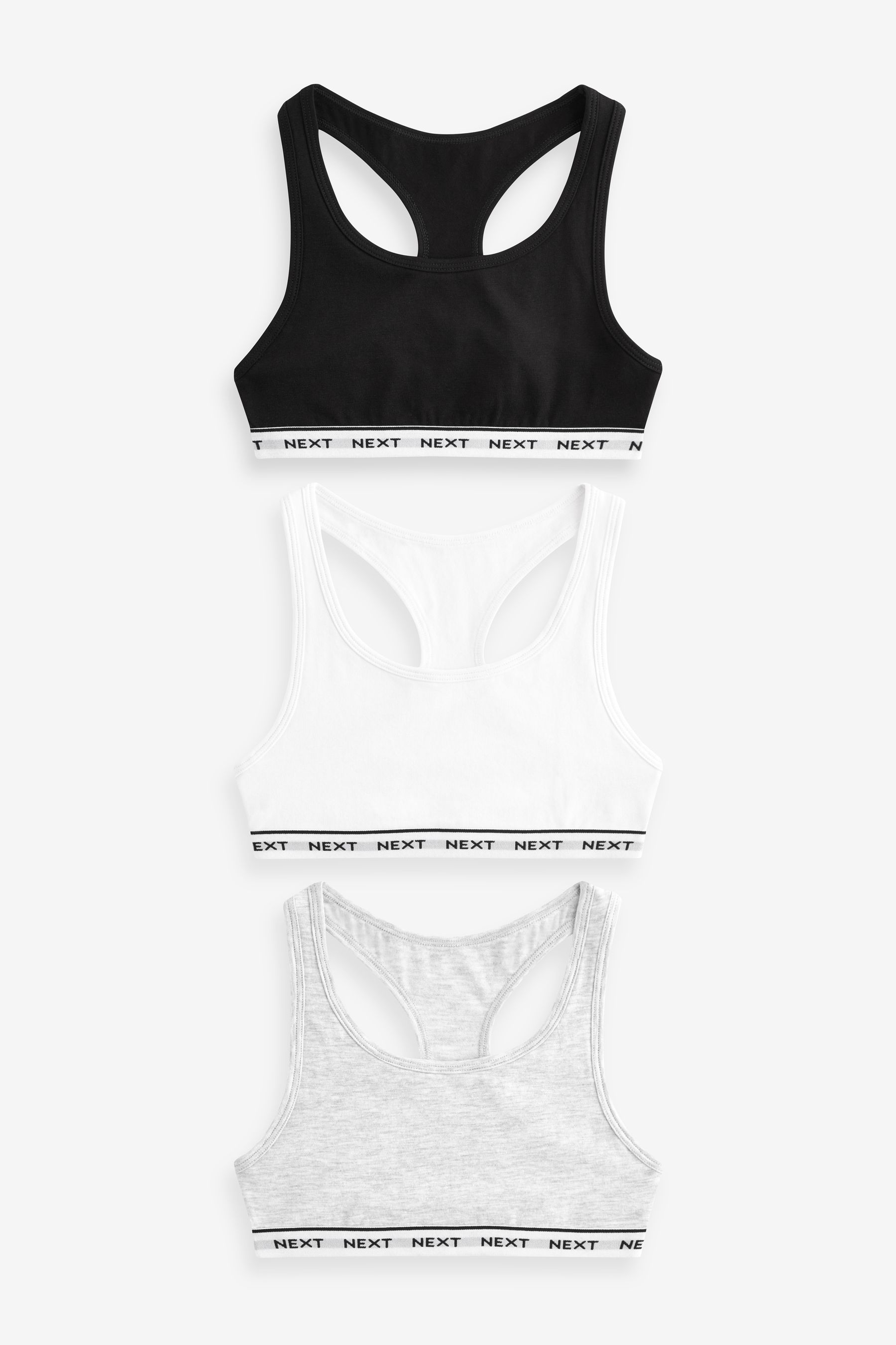 Buy Monochrome Racer Back Crop Tops 3 Pack 5 16yrs from the Next UK online shop