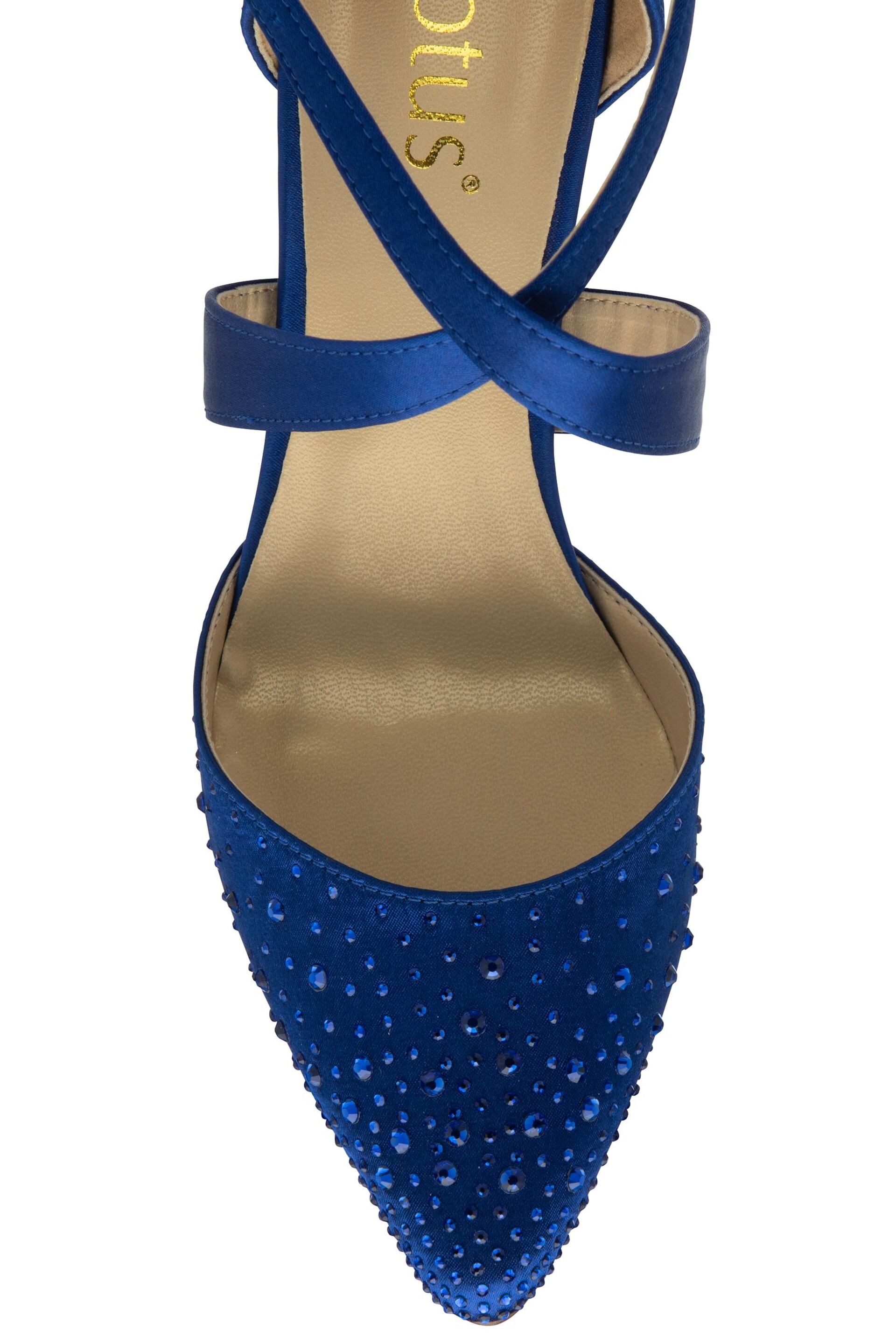 Lotus Blue Diamante Pointed-Toe Court Shoes - Image 4 of 4