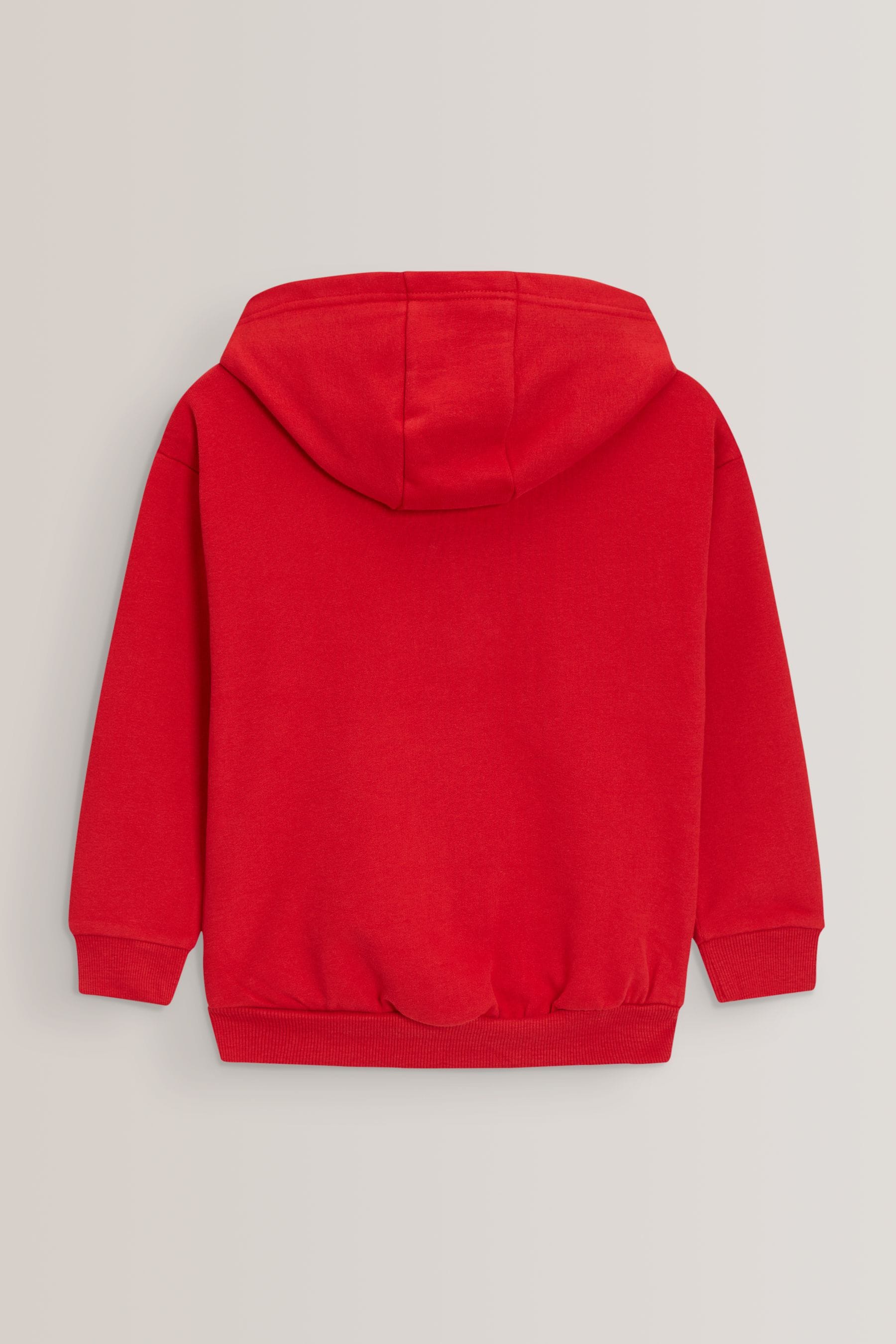Red Cotton Rich Zip Through Sports Hoodie 3 16yrs